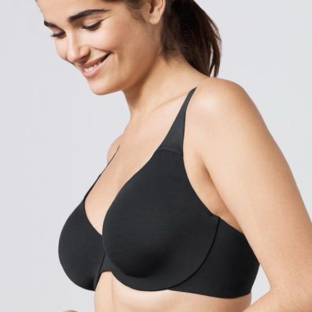 New True & Co True Body Black Underwire Bra The Complete Package Comfy Soft Cup